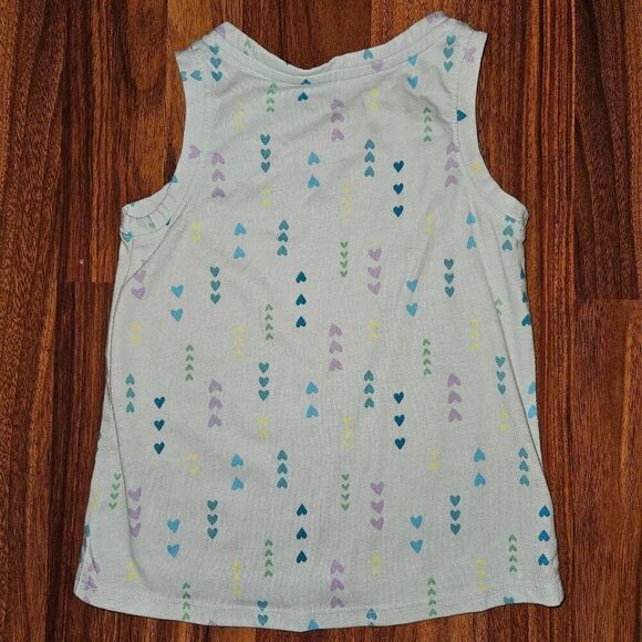 6 for $25 🎃 Cat & Jack Blue Colorful Hearts Tanktop Toddler Size 2T - Picture 4 of 4